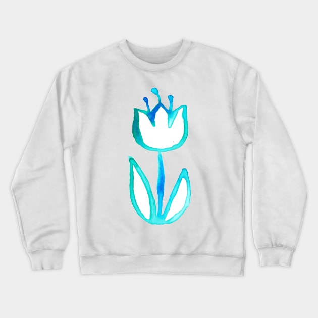 Watercolor Tulip Flower Crewneck Sweatshirt by saradaboru